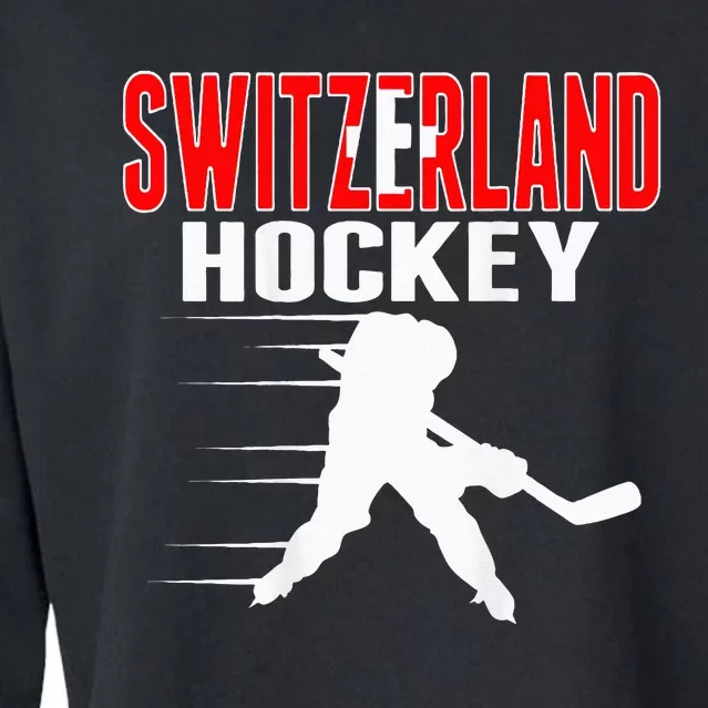 Switzerland Ice Hockey Fans Jersey Support Swiss Hockey Team Cropped Pullover Crew