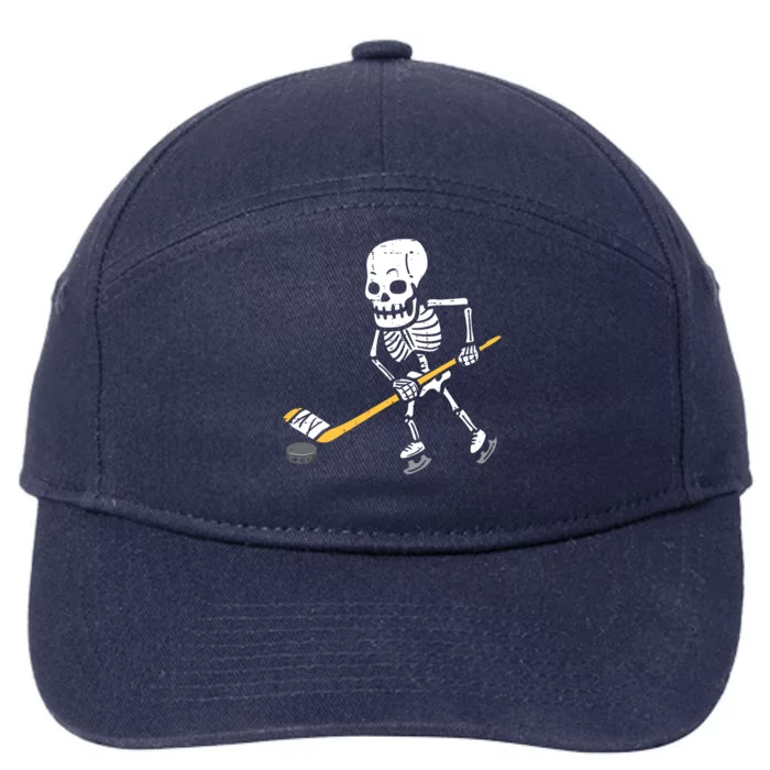 Skeleton Ice Hockey Halloween Costume Spor Boy 7-Panel Snapback Hat