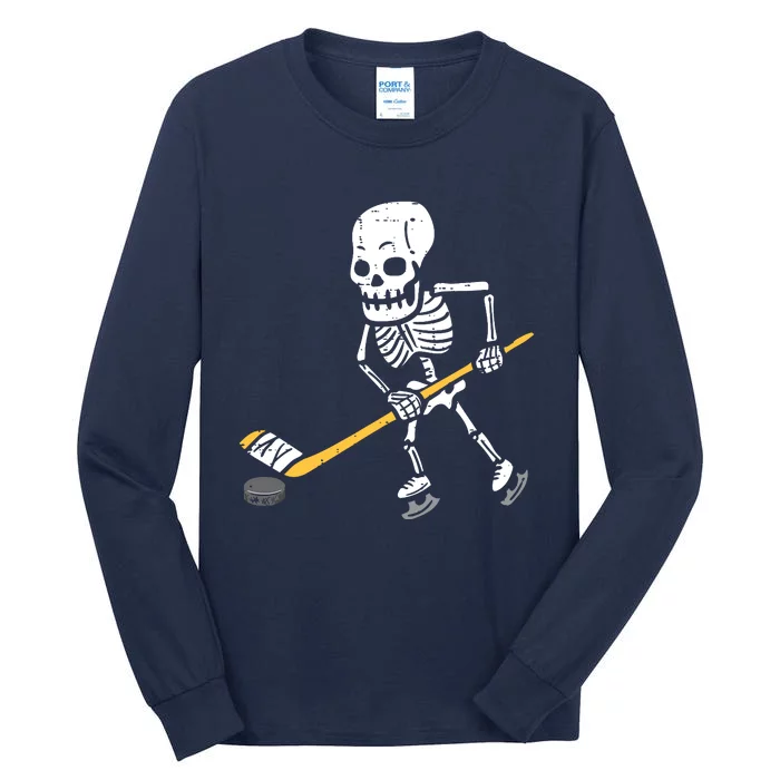 Skeleton Ice Hockey Halloween Costume Spor Boy Tall Long Sleeve T-Shirt