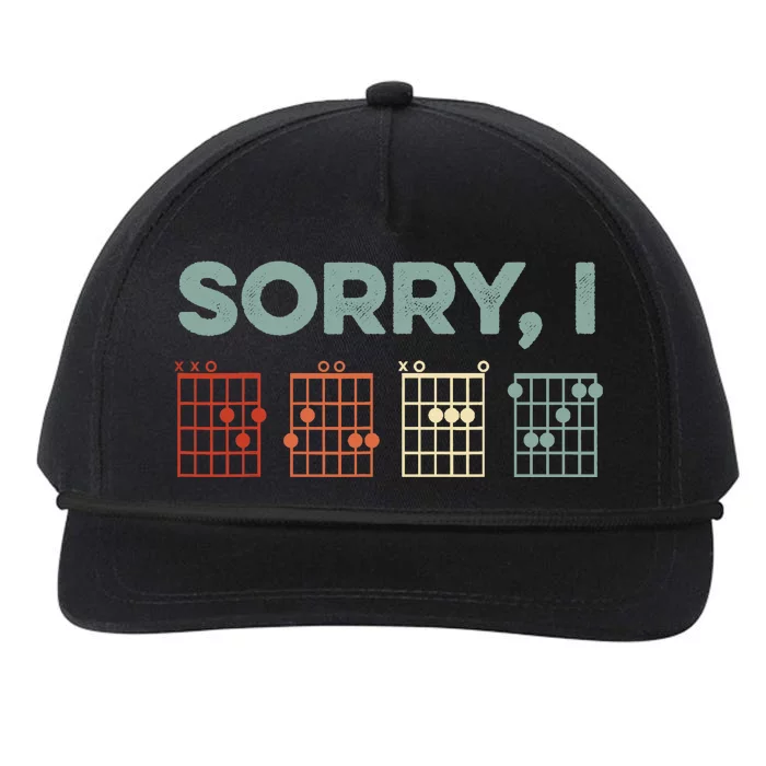 Sorry I-DGAF Hidden Message Guitar Chords Music Note Snapback Five-Panel Rope Hat