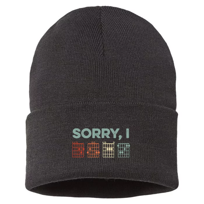 Sorry I-DGAF Hidden Message Guitar Chords Music Note Sustainable Knit Beanie