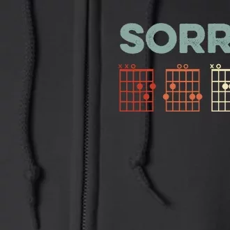 Sorry I-DGAF Hidden Message Guitar Chords Music Note Full Zip Hoodie