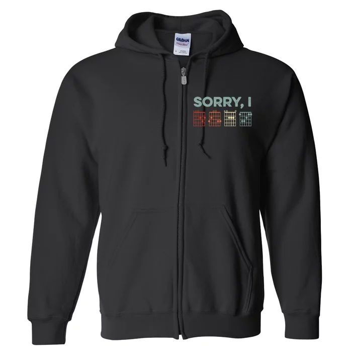 Sorry I-DGAF Hidden Message Guitar Chords Music Note Full Zip Hoodie