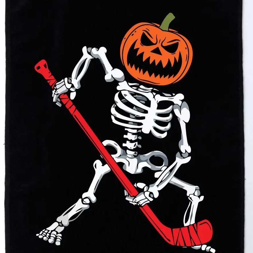 Skeleton Ice Hockey Halloween Pumpkin Hockey Boy Platinum Collection Golf Towel