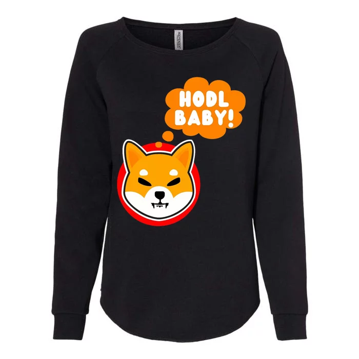 Shiba Inu Hodl Baby Womens California Wash Sweatshirt