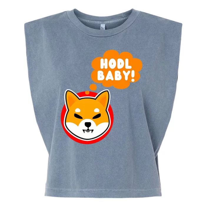 Shiba Inu Hodl Baby Garment-Dyed Women's Muscle Tee