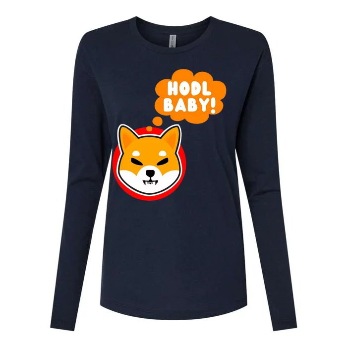 Shiba Inu Hodl Baby Womens Cotton Relaxed Long Sleeve T-Shirt