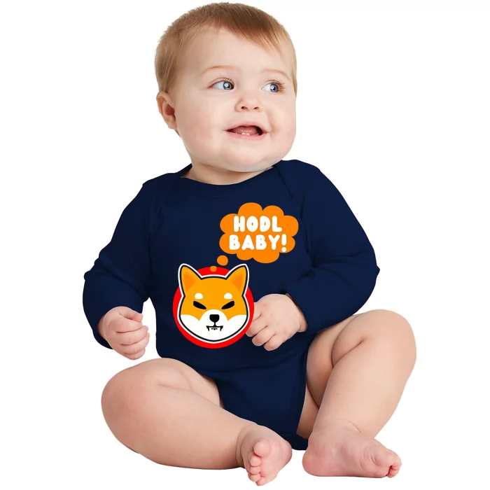 Shiba Inu Hodl Baby Baby Long Sleeve Bodysuit