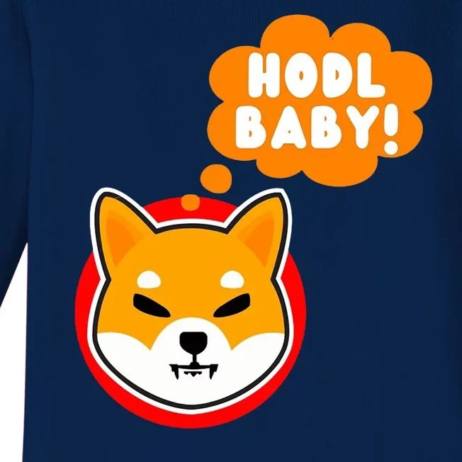 Shiba Inu Hodl Baby Baby Long Sleeve Bodysuit