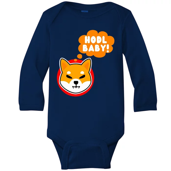 Shiba Inu Hodl Baby Baby Long Sleeve Bodysuit