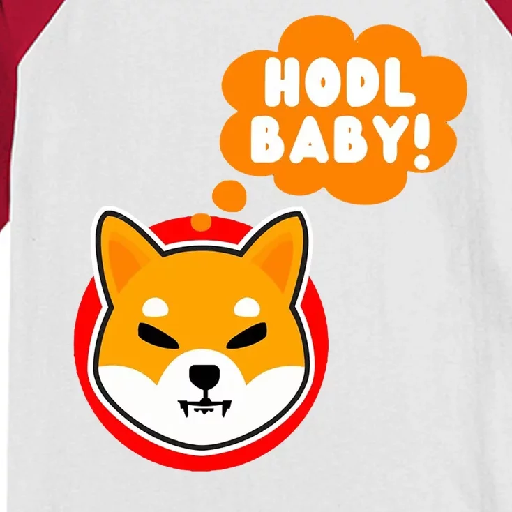 Shiba Inu Hodl Baby Kids Colorblock Raglan Jersey