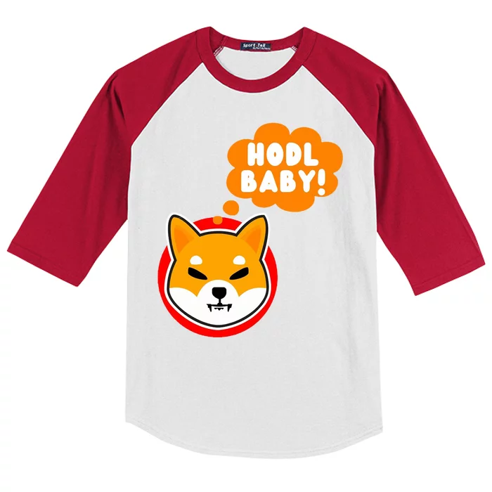 Shiba Inu Hodl Baby Kids Colorblock Raglan Jersey