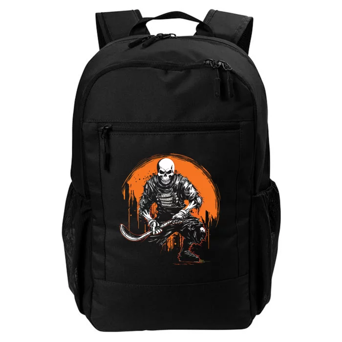 Skeleton Ice Hockey T Ee Halloween Funny Skull Gifts Graphic Daily Commute Backpack