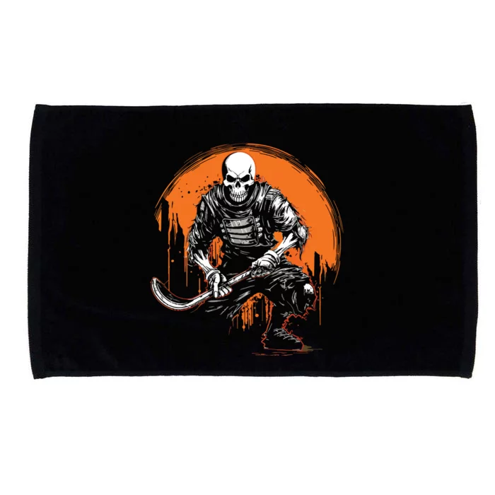 Skeleton Ice Hockey T Ee Halloween Funny Skull Gifts Graphic Microfiber Hand Towel