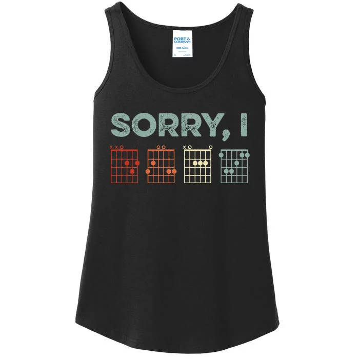 Sorry IDGAF Hidden Message Guitar Chords Music Note Ladies Essential Tank