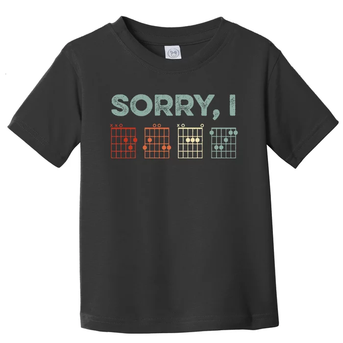 Sorry IDGAF Hidden Message Guitar Chords Music Note Toddler T-Shirt