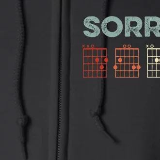 Sorry IDGAF Hidden Message Guitar Chords Music Note Full Zip Hoodie