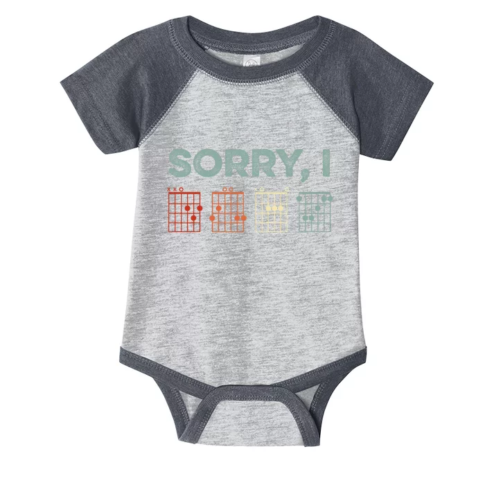 Sorry IDGAF Hidden Message Guitar Chords Music Note Infant Baby Jersey Bodysuit