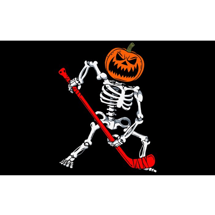 Skeleton Ice Hockey Halloween Pumpkin Hockey Bumper Sticker