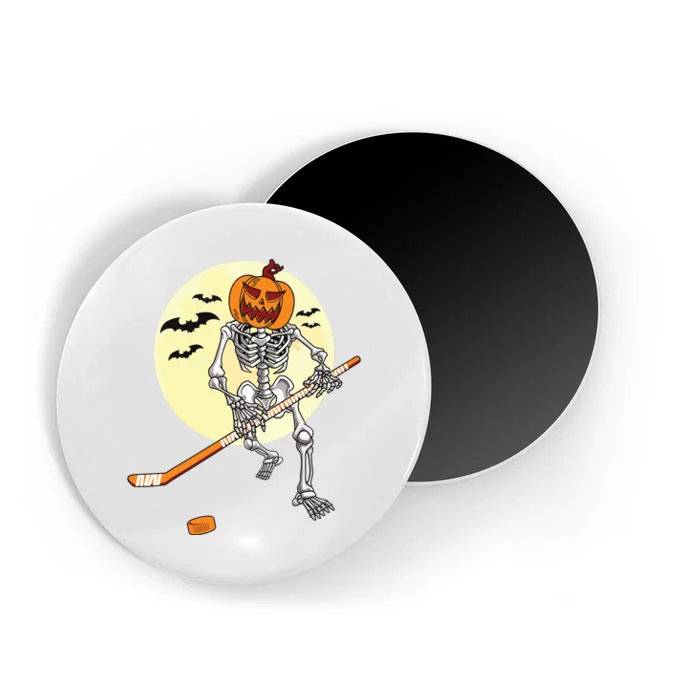 Skeleton Ice Hockey Halloween Cool Pumpkin Boy Magnet