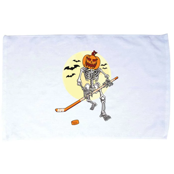 Skeleton Ice Hockey Halloween Cool Pumpkin Boy Microfiber Hand Towel