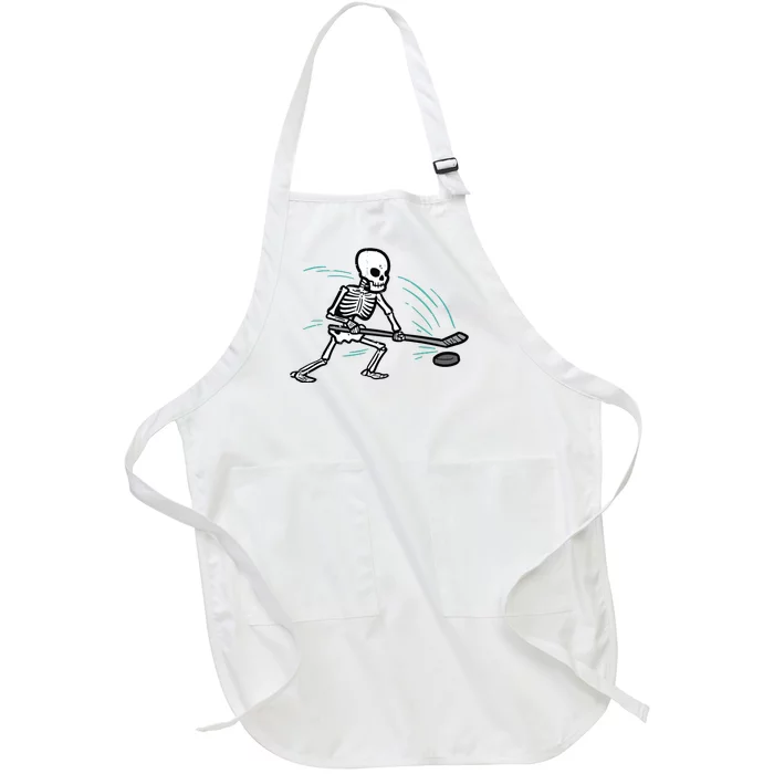 Skeleton Ice Hockey Halloween Costume Boy Full-Length Apron With Pocket