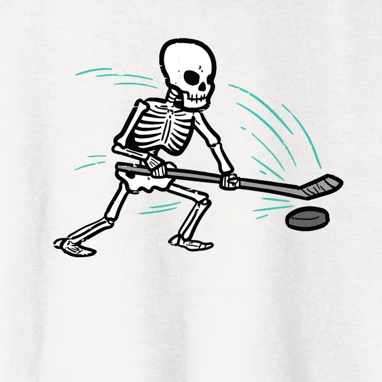 Skeleton Ice Hockey Halloween Costume Boy Women's Crop Top Tee