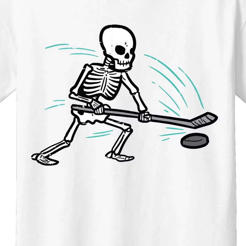 Skeleton Ice Hockey Halloween Costume Boy Kids T-Shirt