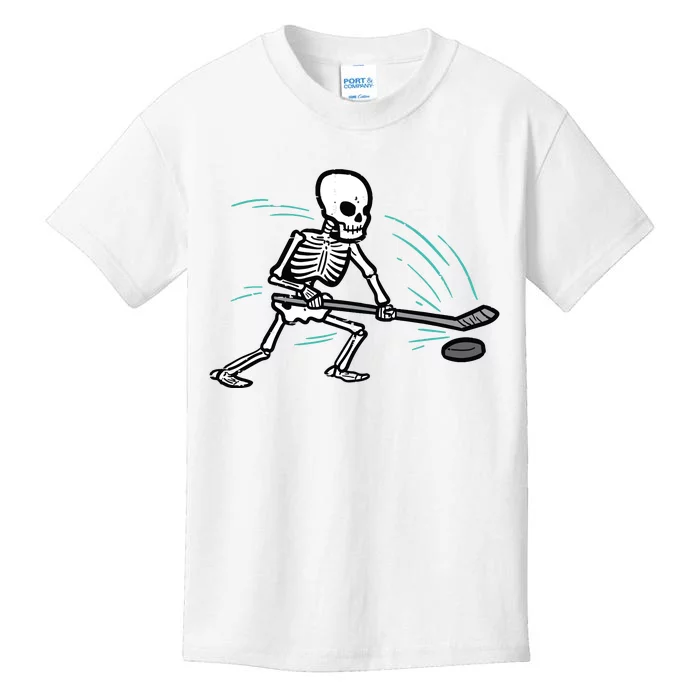 Skeleton Ice Hockey Halloween Costume Boy Kids T-Shirt