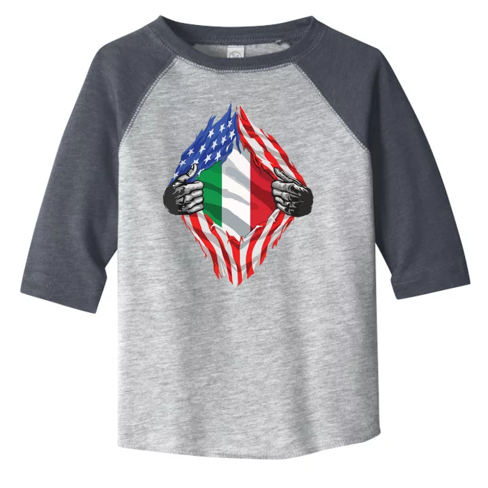 Super Italian Heritage Proud Italy Roots USA Flag Toddler Fine Jersey T-Shirt