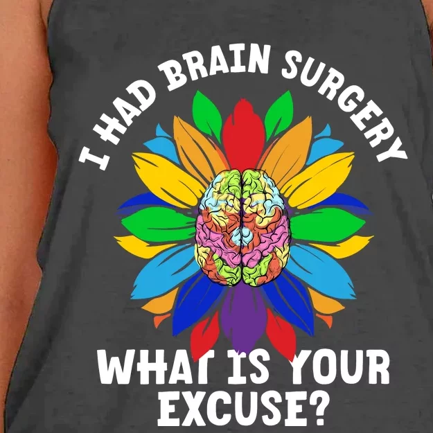 Sunflower I Had Brain Surgery WhatS Your Excuse Brain Tumor Women's Knotted Racerback Tank