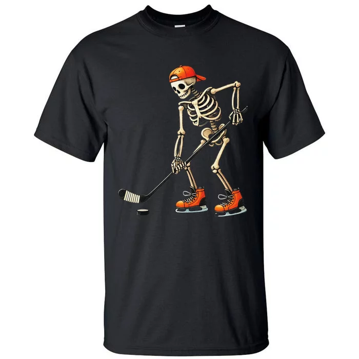 Skeleton Ice Hockey Halloween Costume Gift Tall T-Shirt