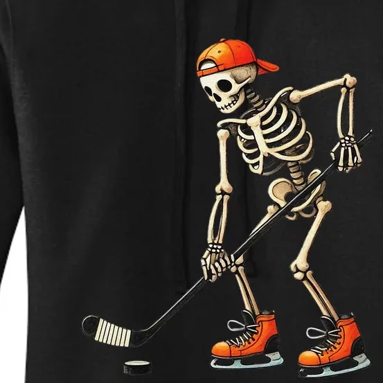 Skeleton Ice Hockey Halloween Costume Gift Women's Pullover Hoodie