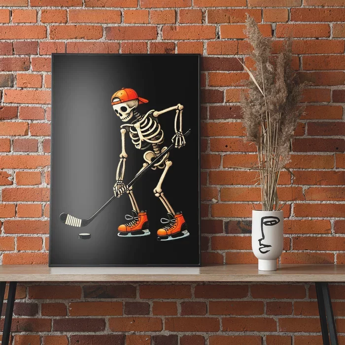 Skeleton Ice Hockey Halloween Costume Gift Poster