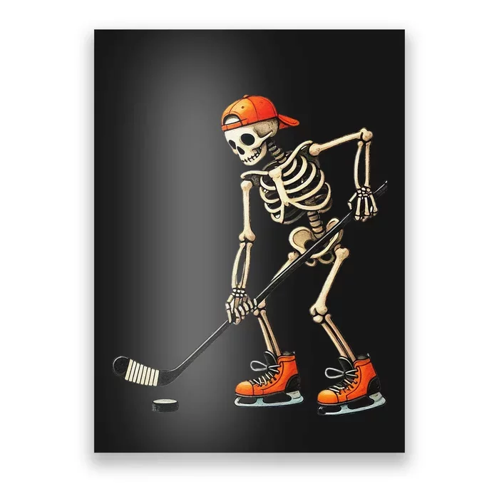 Skeleton Ice Hockey Halloween Costume Gift Poster