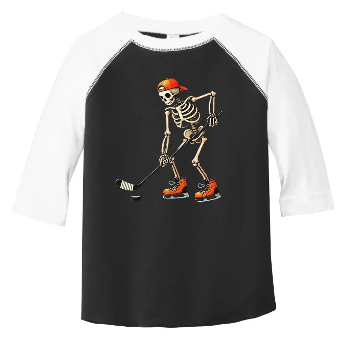 Skeleton Ice Hockey Halloween Costume Gift Toddler Fine Jersey T-Shirt