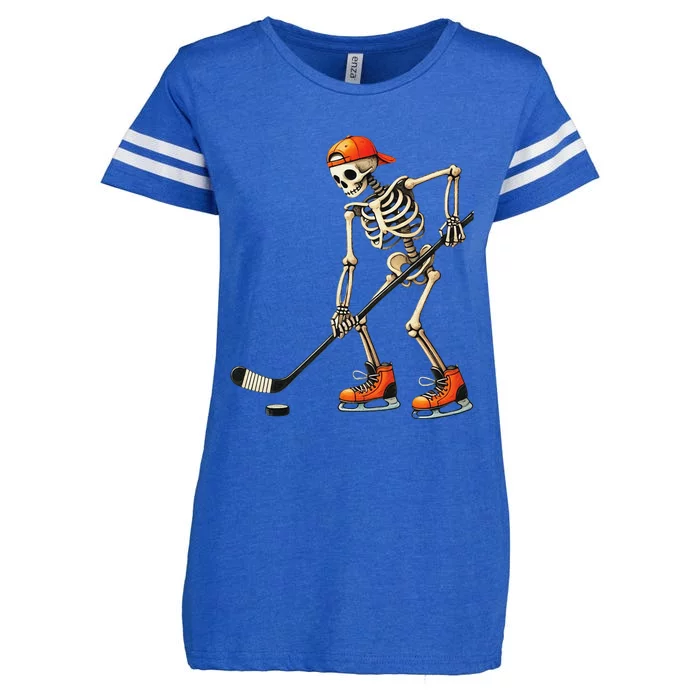 Skeleton Ice Hockey Halloween Costume Gift Enza Ladies Jersey Football T-Shirt