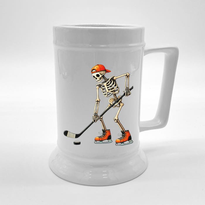 Skeleton Ice Hockey Halloween Costume Gift Front & Back Beer Stein