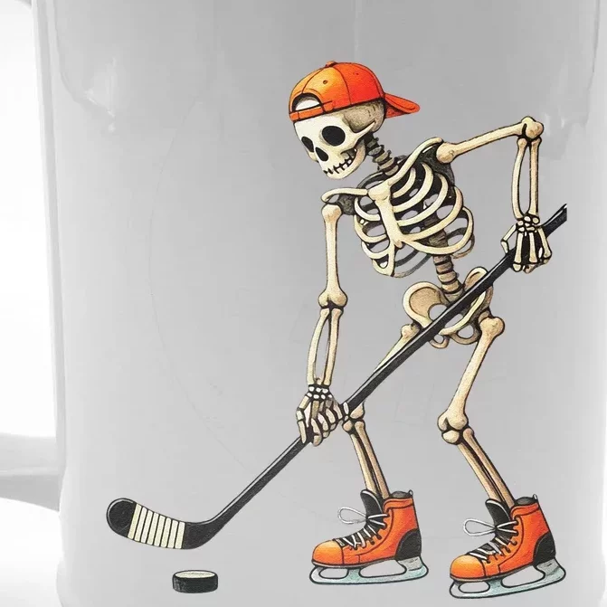 Skeleton Ice Hockey Halloween Costume Gift Front & Back Beer Stein