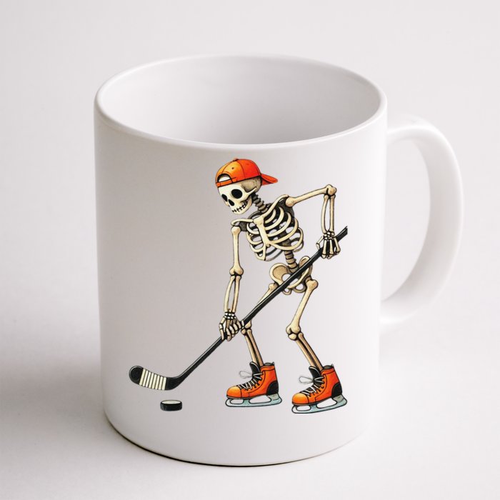 Skeleton Ice Hockey Halloween Costume Gift Front & Back Coffee Mug