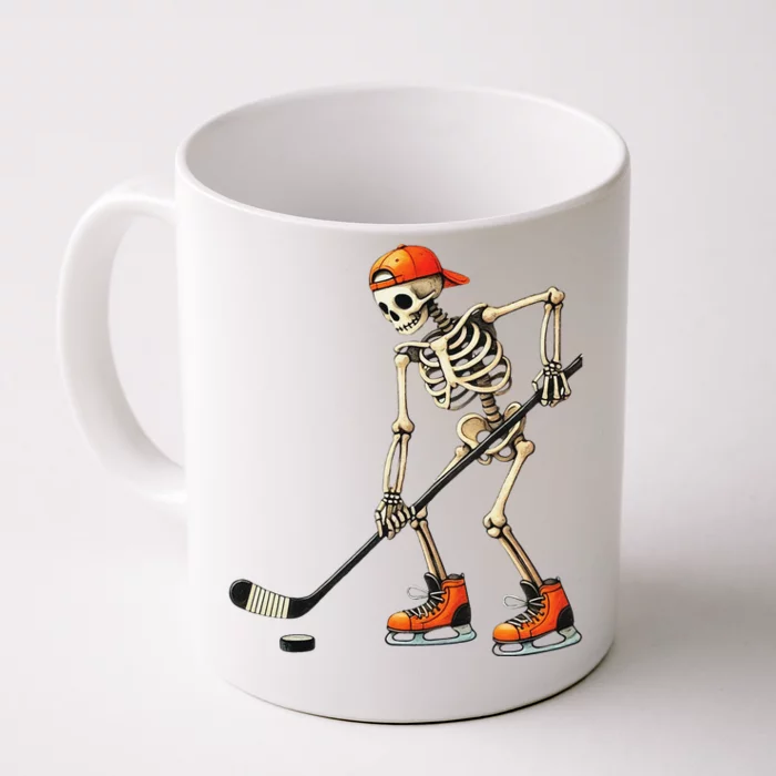 Skeleton Ice Hockey Halloween Costume Gift Front & Back Coffee Mug