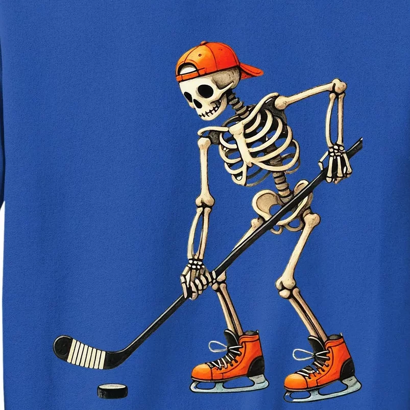 Skeleton Ice Hockey Halloween Costume Tall Sweatshirt