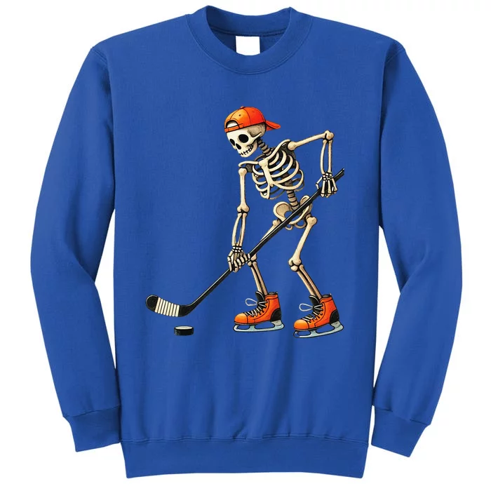 Skeleton Ice Hockey Halloween Costume Tall Sweatshirt