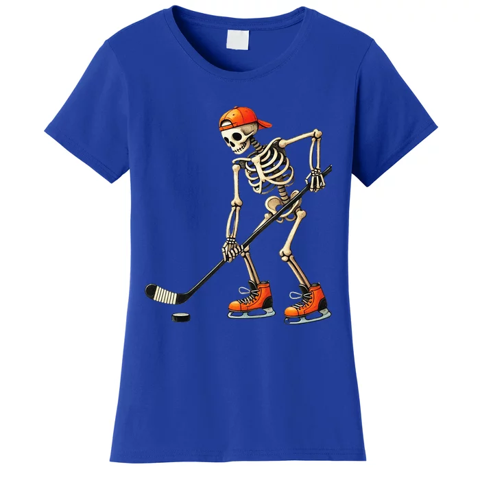 Skeleton Ice Hockey Halloween Costume Women's T-Shirt