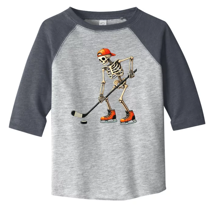 Skeleton Ice Hockey Halloween Costume Toddler Fine Jersey T-Shirt