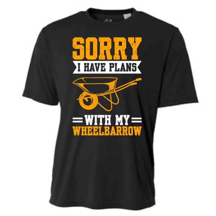 Sorry I Have Plans With My Wheelbarrow Construction Worker Funny Gift Cooling Performance Crew T-Shirt