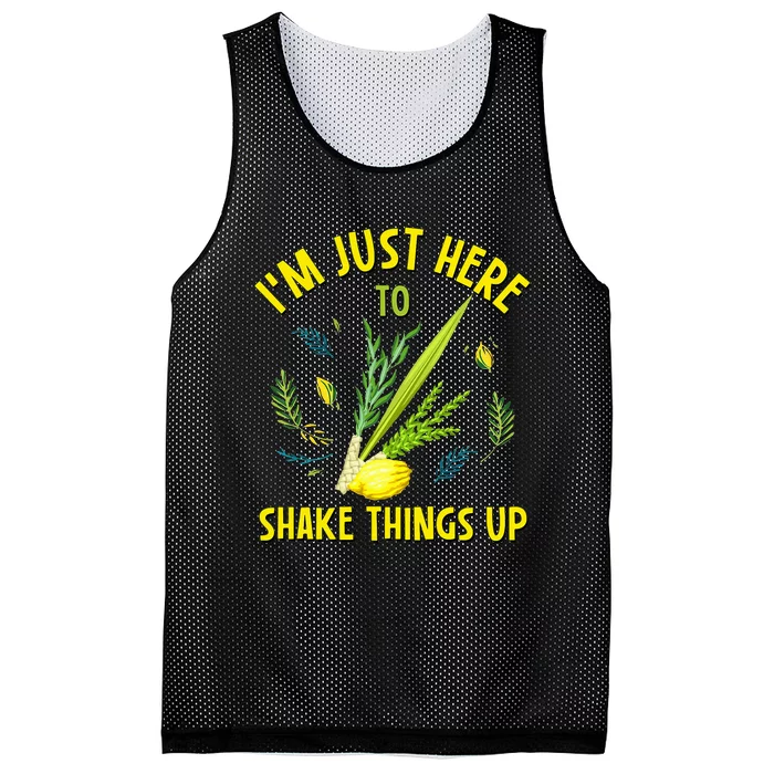 Sukkot IM Here To Shake Things Up Original Camping Festival Mesh Reversible Basketball Jersey Tank