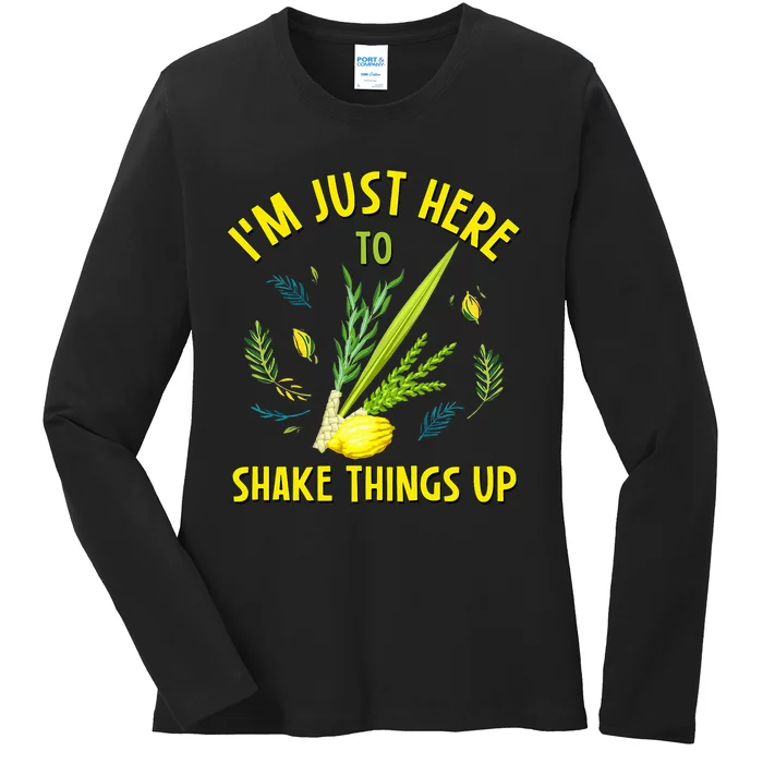 Sukkot IM Here To Shake Things Up Original Camping Festival Ladies Long Sleeve Shirt