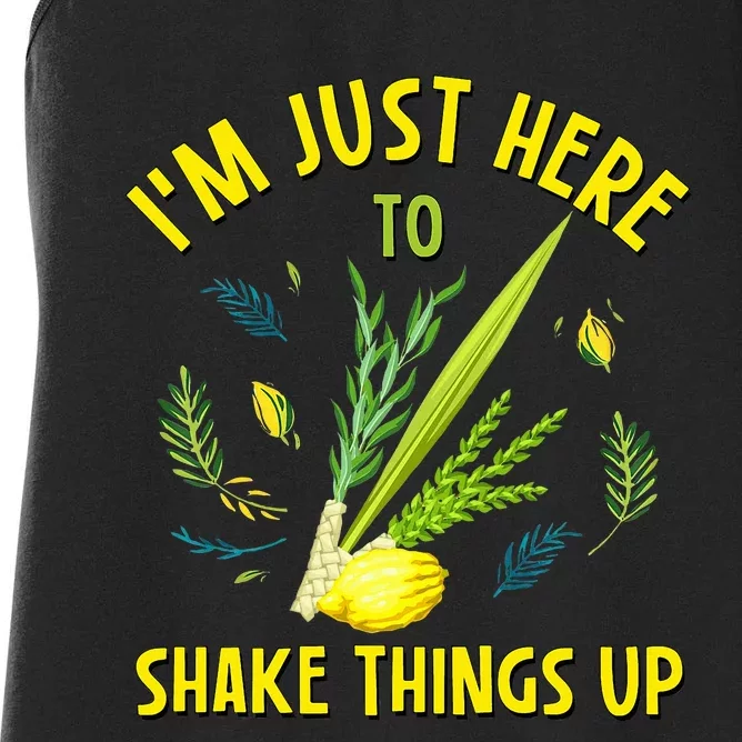 Sukkot IM Here To Shake Things Up Original Camping Festival Women's Racerback Tank