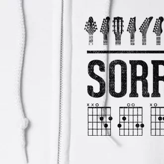 Sorry IDGAF Hidden Message Music Note Dgaf Guitar Chords Full Zip Hoodie